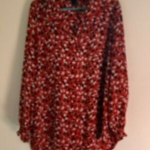 Lane Bryant Red and Black Blouse